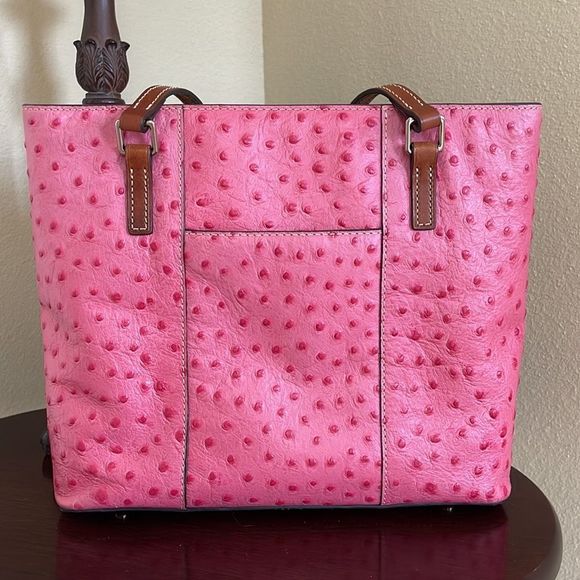 Dooney & Bourke Pink Ostrich Tote - Picture 4 of 7
